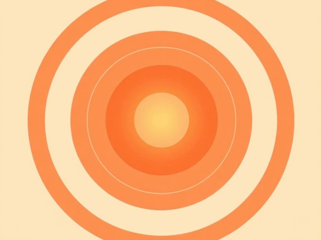 Warm concentric rings illustrating deep heat spreading through a painful joint